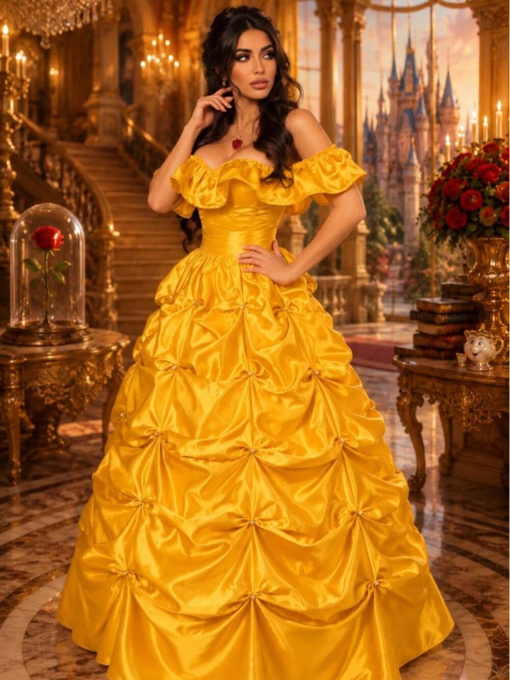 3 PC Fairytale Beauty Corset Costume